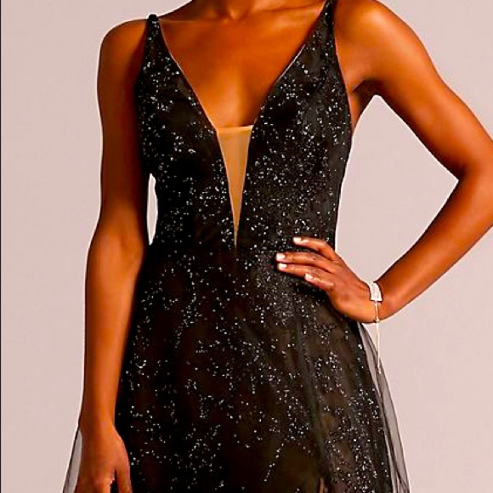 GALINA SIGNATURE Sparkle Beaded Tulle Skirt A-Line Dress